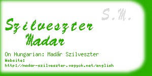 szilveszter madar business card