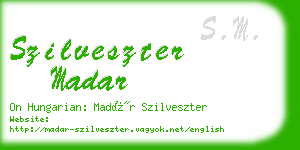 szilveszter madar business card